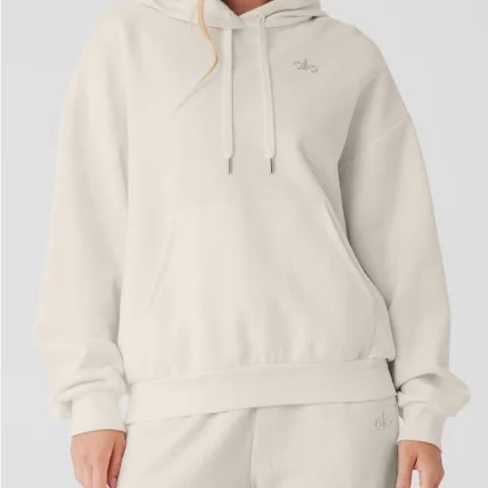 ALO Yoga Cream Oversized Sweatshirt Relaxed Fit